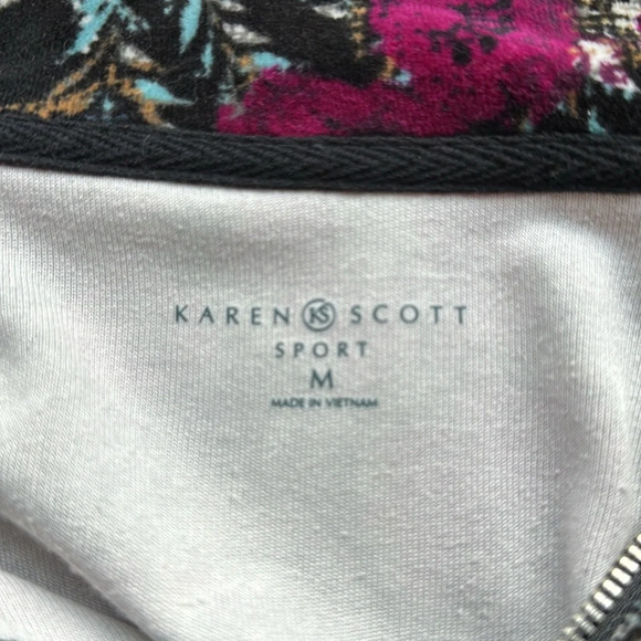 💋 Karen Scott zip up Velour Jacket Size L 💋 - Picture 8 of 10